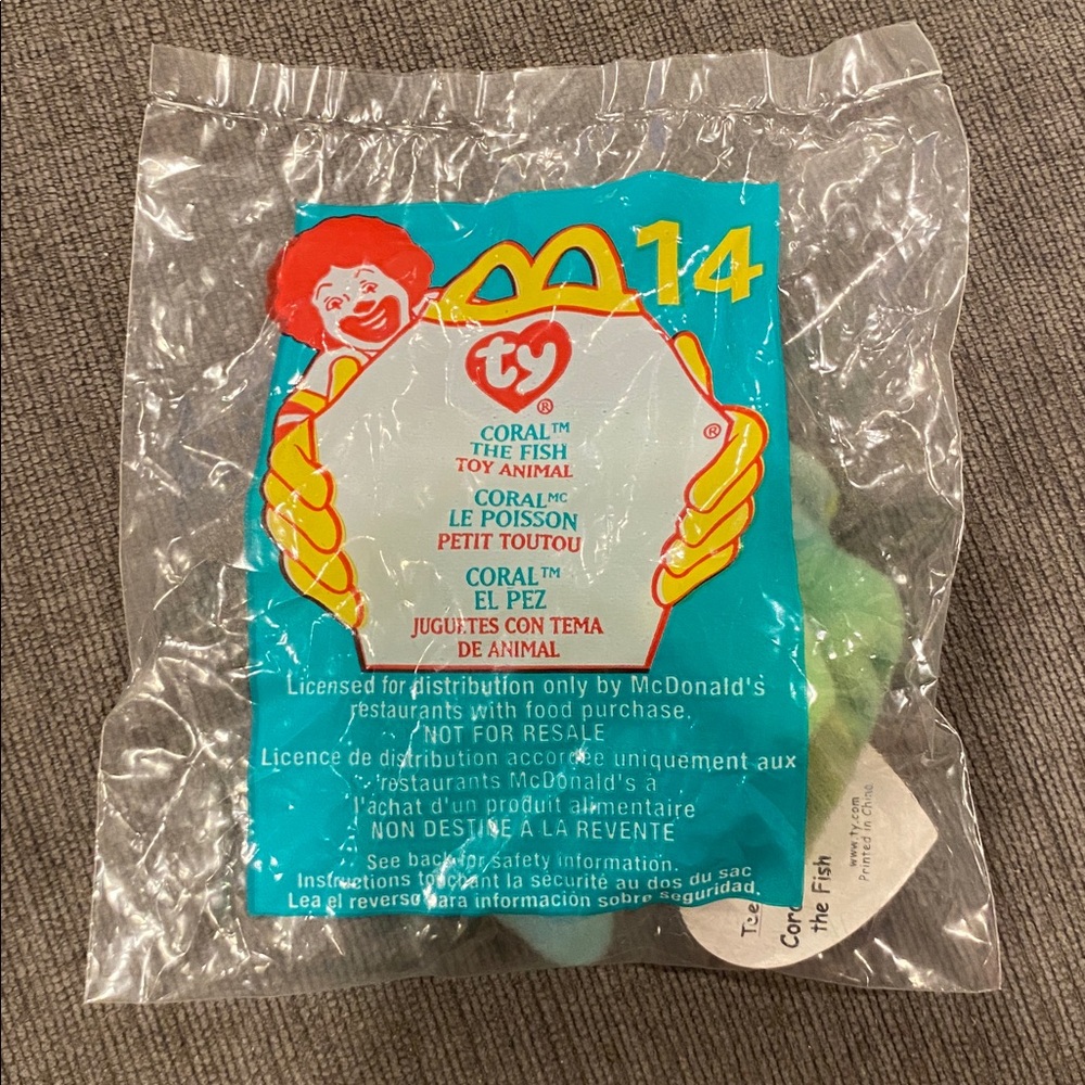 2000 McDonald’s TY Beanie Baby Happy Meal Toy - Coral the Fish  kids toys babies